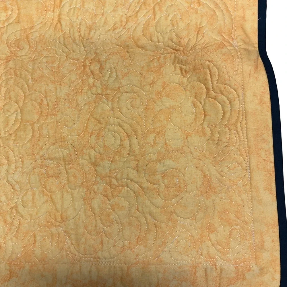 Modern Art‎ Quilt 47x52 Hand Quilted Geometric Signed Fiber Art Wall Hanging